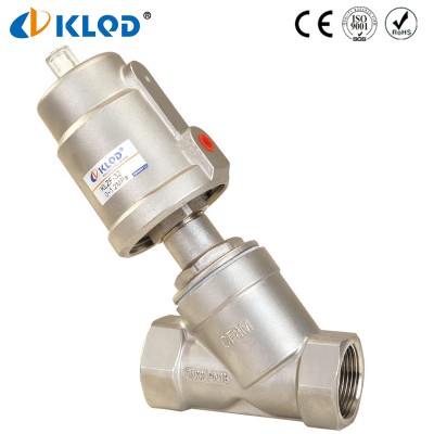 Low Price Dn40 Piston Operated Stainless Steel Two-Way Angle Valve